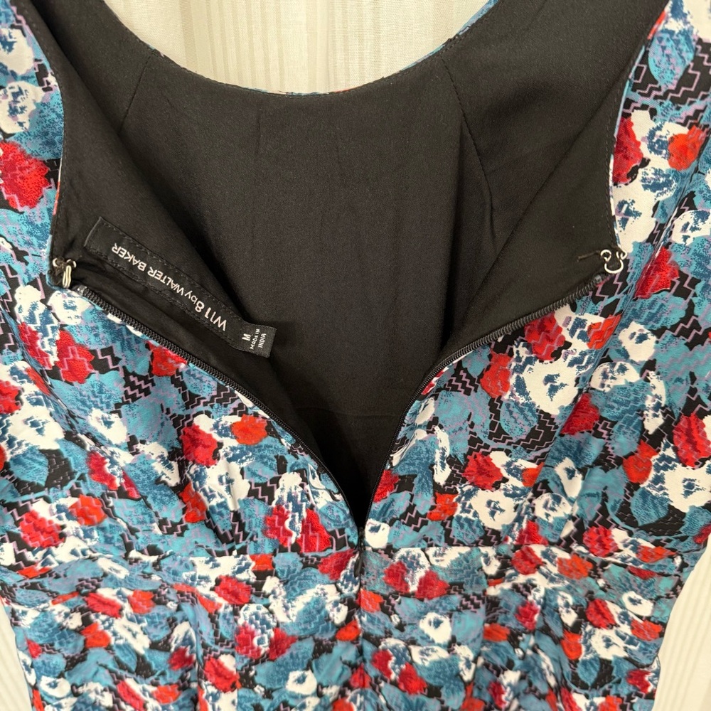 Abstract Geometric Scoop Neck Midi Dress with POCKETS - Picture 5 of 7